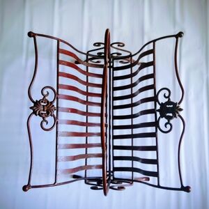 Elegant Brown Metal Wall Shelf